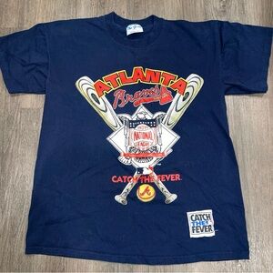 The Game 90s Vintage Navy Blue Atlanta Braves Tshirt